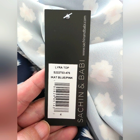 Sachin & Babi Floral Puff Sleeve Blouse Size 4 - Picture 4 of 7